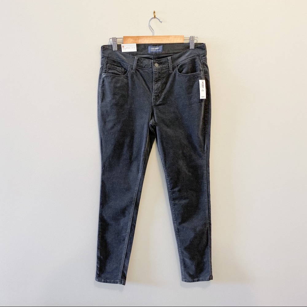 NWT Old Navy Rockstar Grey Velvet Jeans Size 8